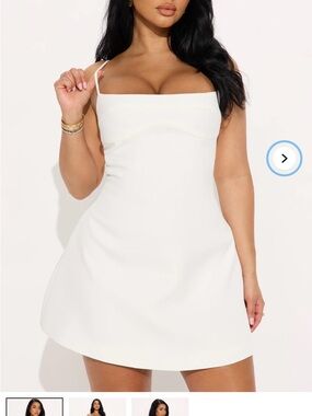 Fashion Nova White Spaghetti Strap Mini Dress